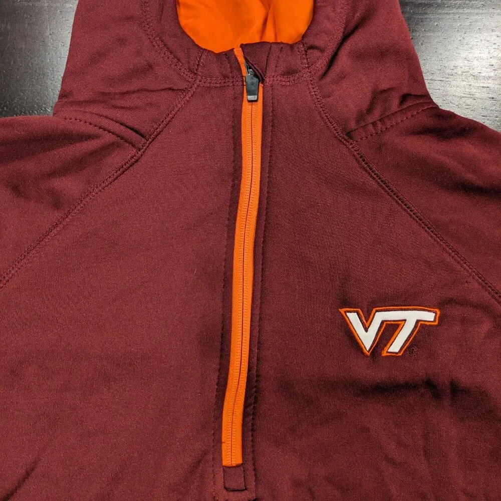 Large Colosseum Maroon and Orange Women's Hoodie. Virginia Tech Logo - Picture 4 of 6